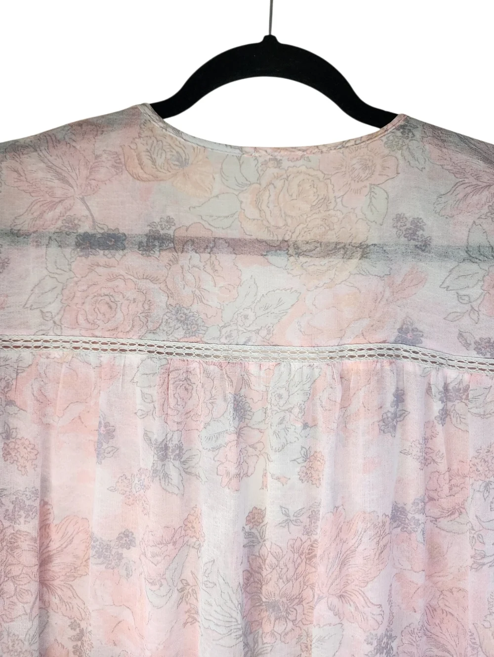 ​Free People Intimately Celia Floral Sheer Lace Trim Maxi Duster M/L